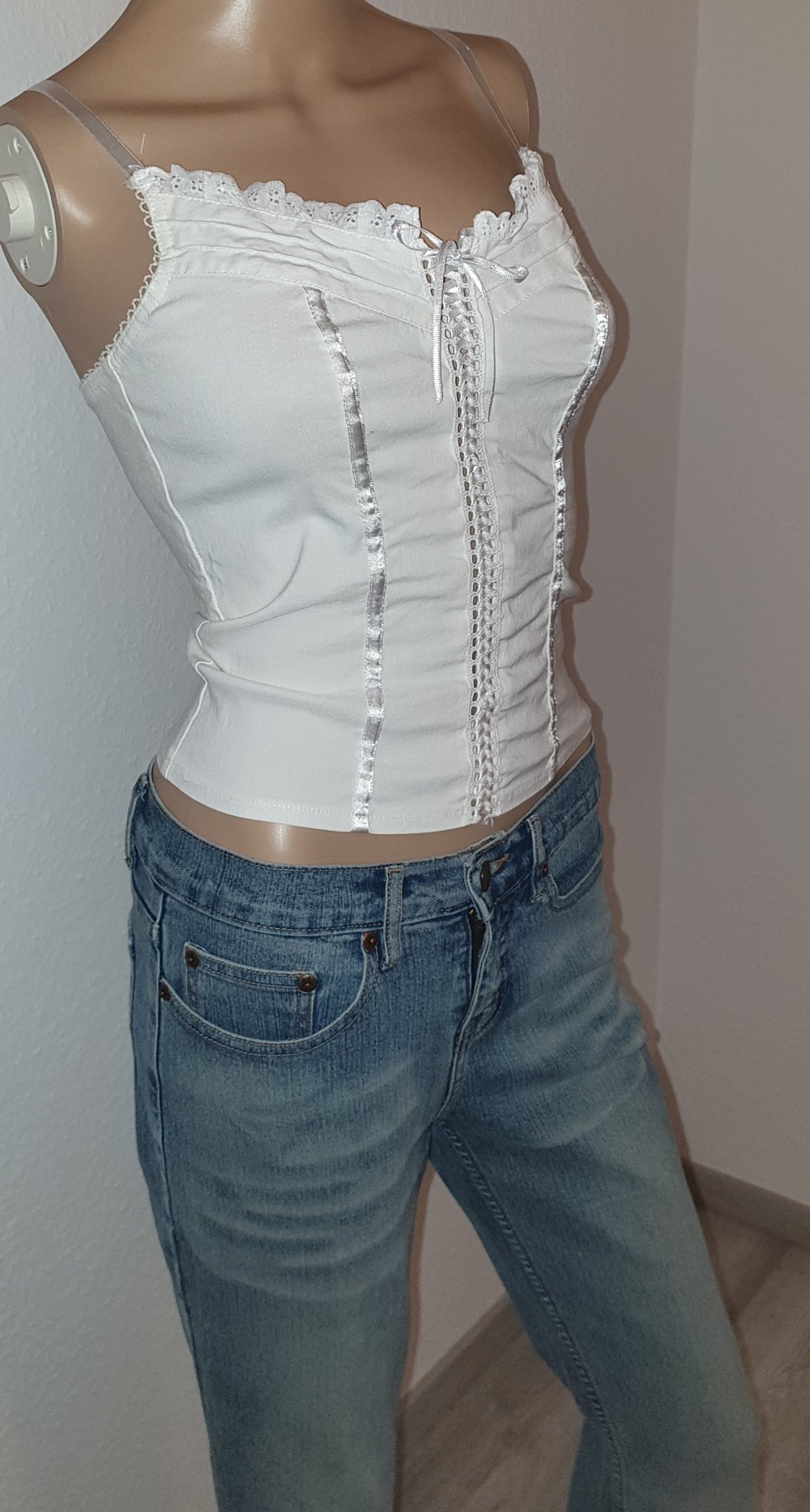Niedliches Top mit Spitze Corsagenoptik Süß hübsch