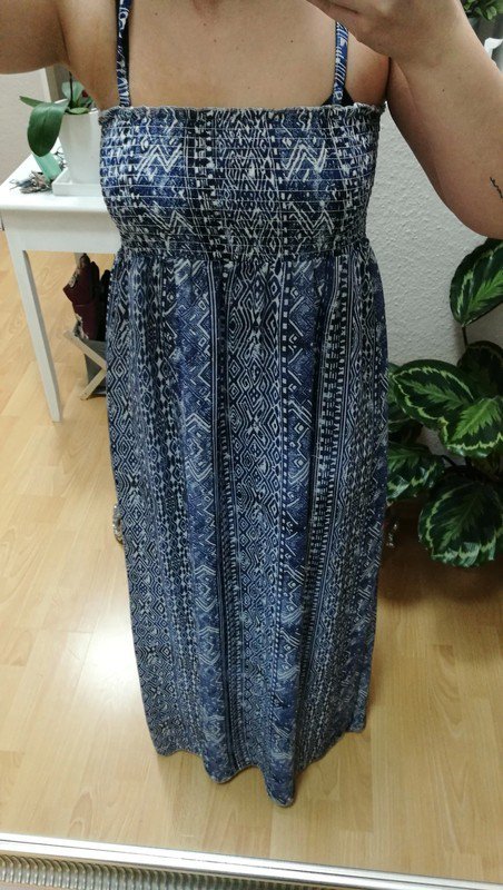 Maxikleid blau gemustert
