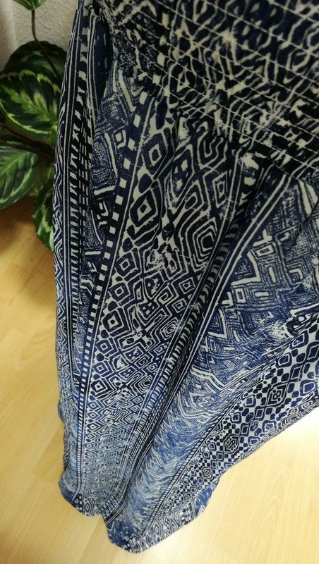 Maxikleid blau gemustert