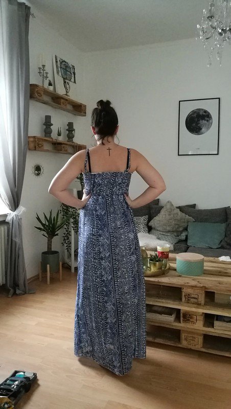 Maxikleid blau gemustert