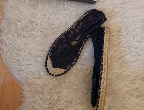 Espadrilles in Dunkelblau mit Blumenmuster