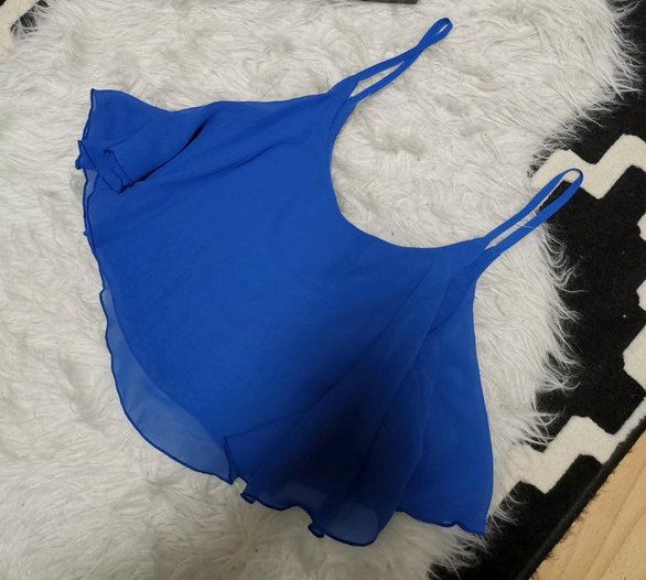 Cropped top Bauchfrei Volant royal blau NEU