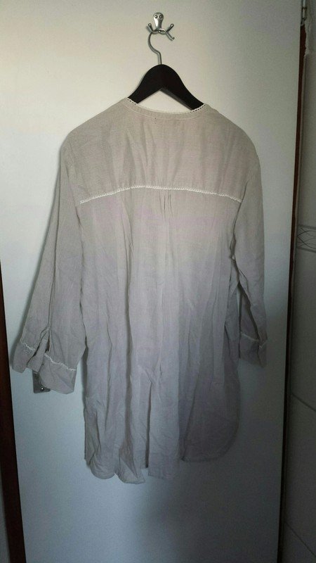 Weiß-beige-gestreifte leichte (Sommer-) Bluse