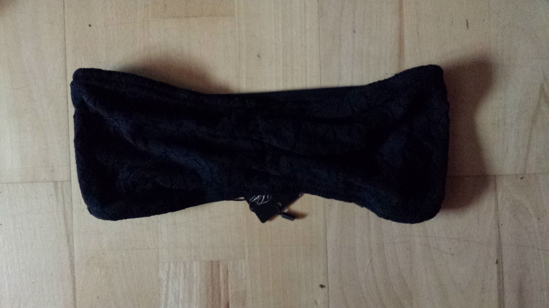 Schwarzes Bandeau, Bandeau-Top Oberteil Shirt aus Spitze, M, neu und ungetragen