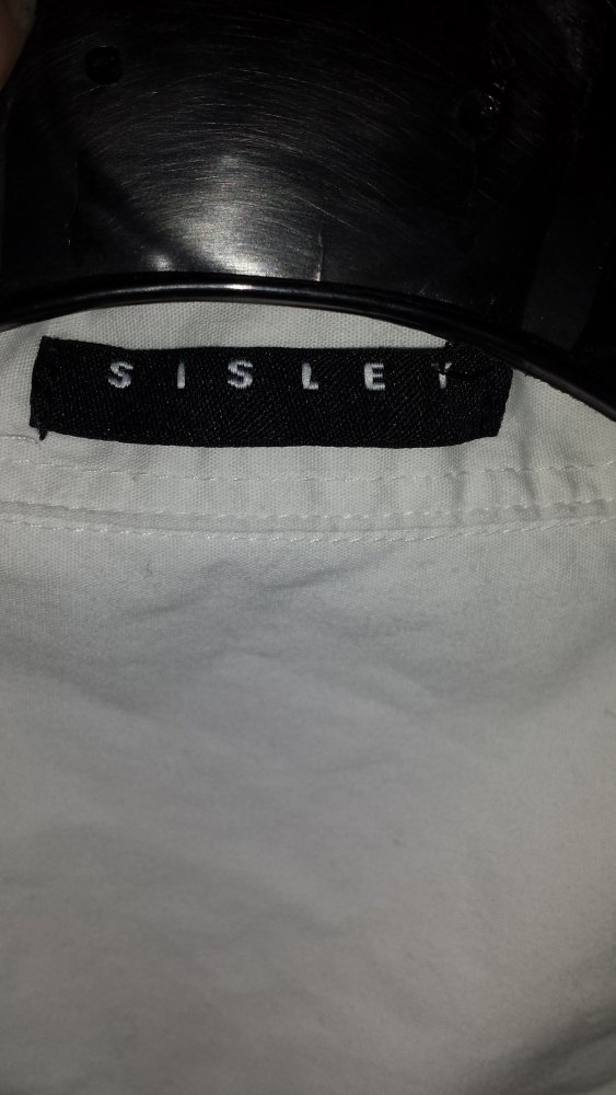 Weiße Bluse mit kurzen Ärmeln von Sisley