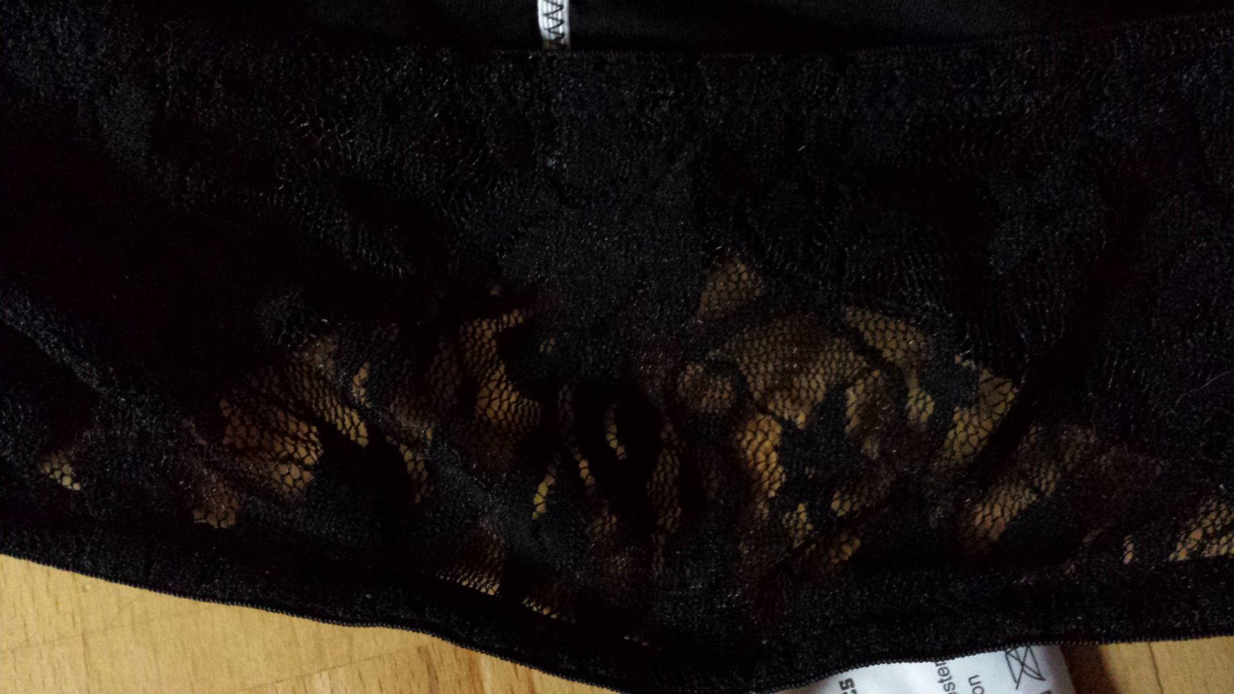Schwarzes Bandeau, Bandeau-Top Oberteil Shirt aus Spitze, M, neu und ungetragen