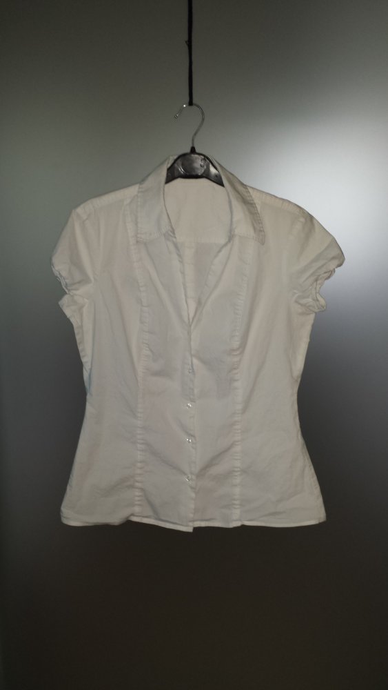 Weiße Bluse mit kurzen Ärmeln von Sisley