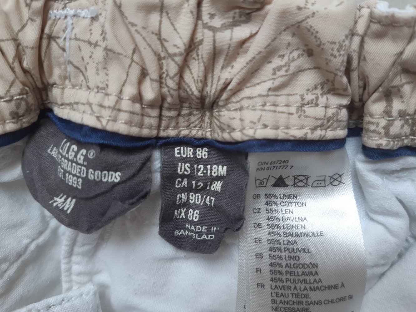 Neuwertige Chino-Shorts aus Leinen von H&M Größe 86