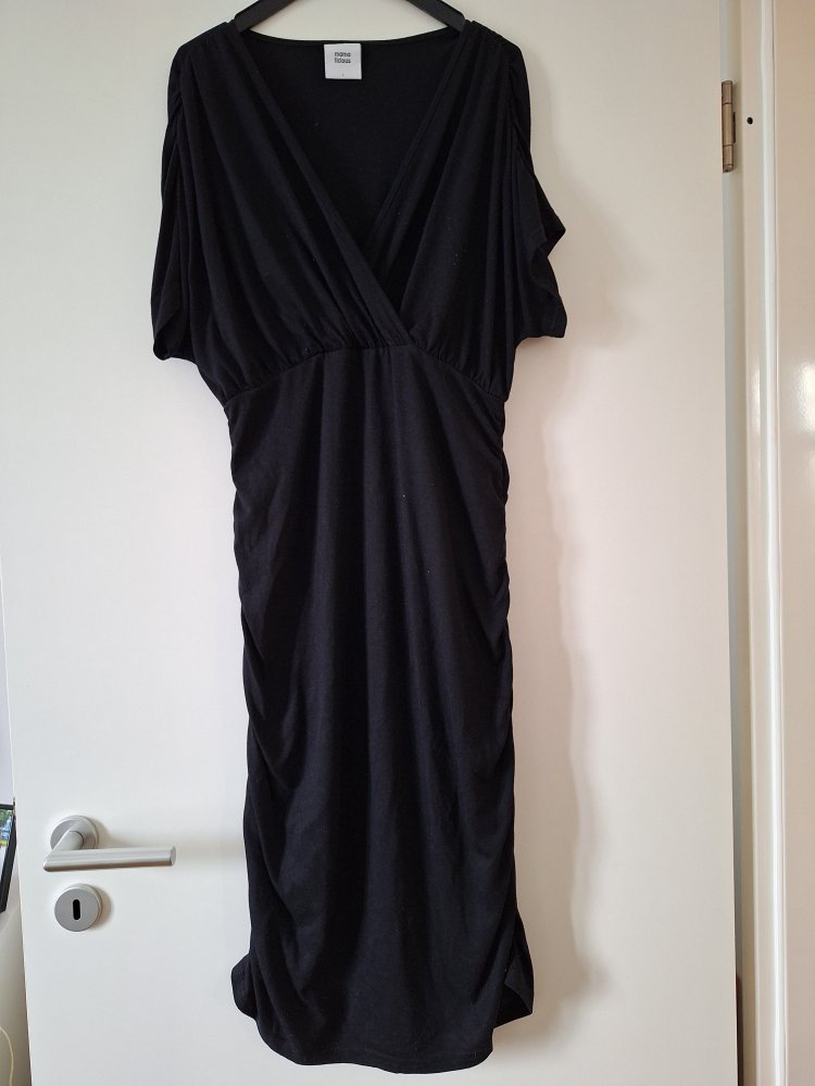 kurzärmliges schwarzes Stillkleid Gr. L / Umstandskleid