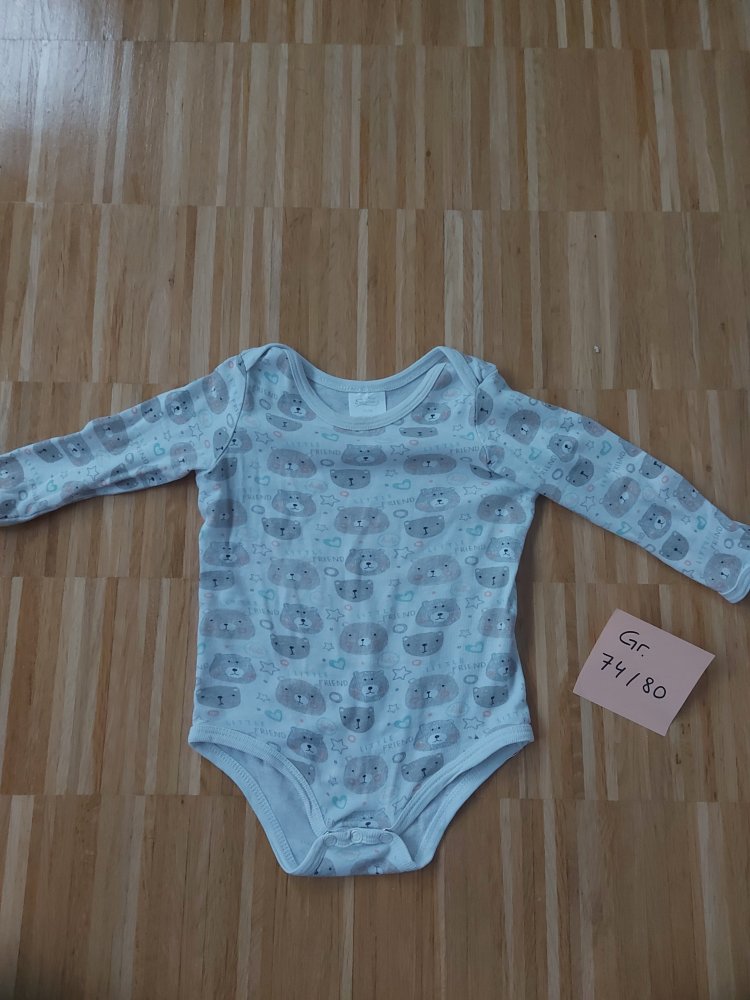süßer Langarmbody mit Bärchen, Gr. 74/80