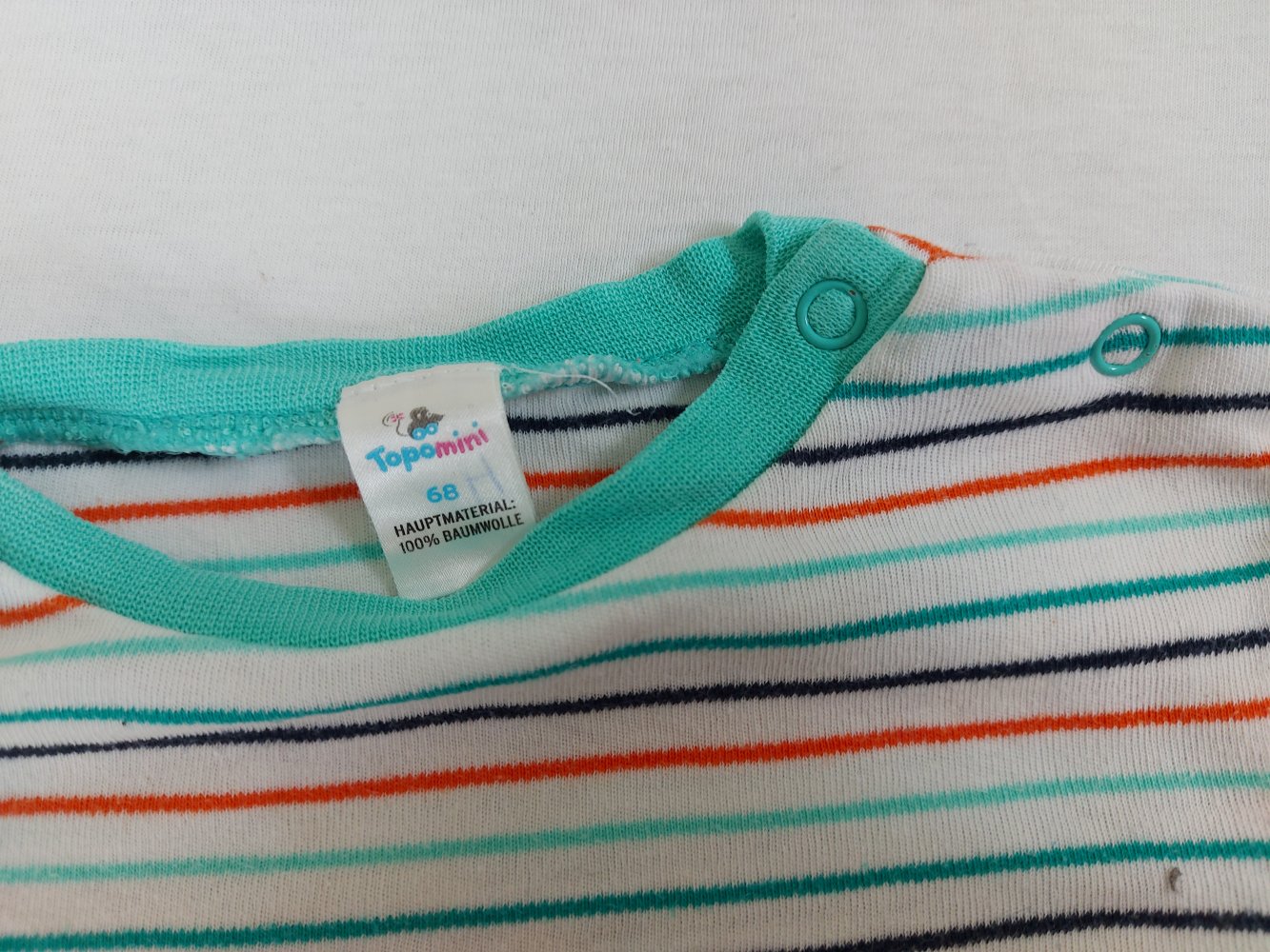 langärmliger bunt gestreifter Babypullover Gr. 68