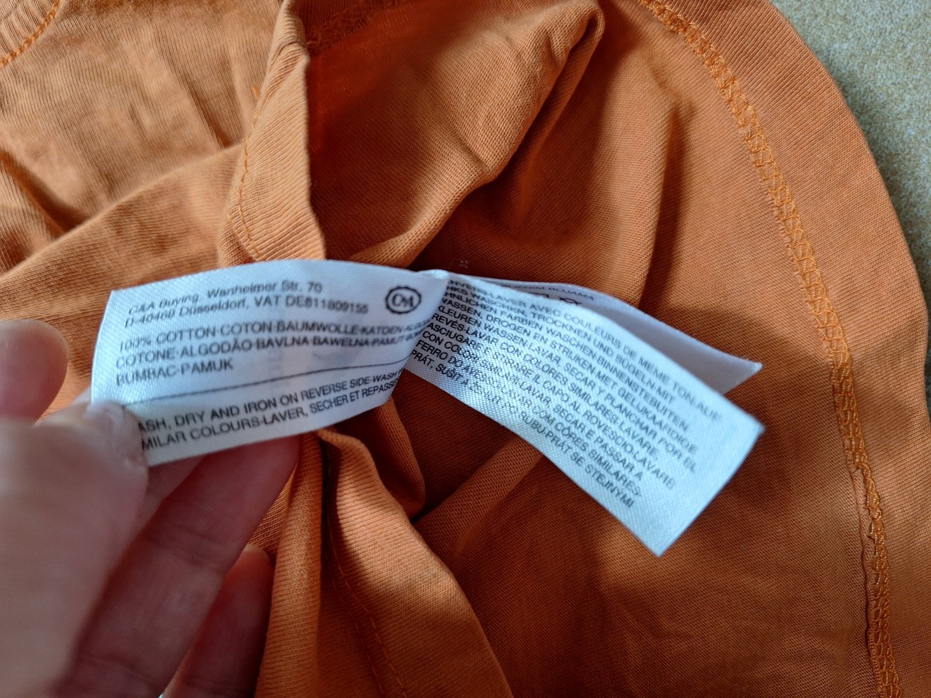 Oranges Kurzarm T-Shirt Gr. 110 mit Krokodil