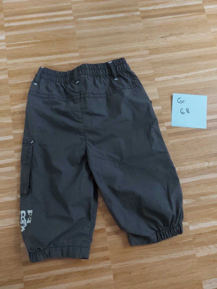 graue (anthrazitfarbene) Babyhose im Cargo-Style, Gr. 68 (4-6 Monate)