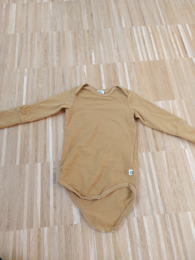 langärmliger senf/ockergelber Babybody Gr. 62 von müsli