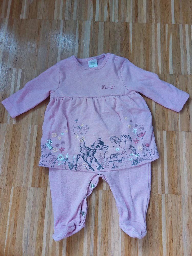 supersüßer langärmliger rosa Bambi-Strampler, Gr. 56