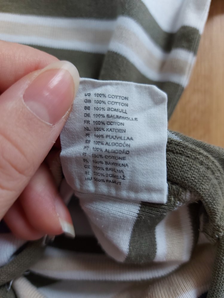 Langärmliger grün-gestreifter Babybody Gr. 80