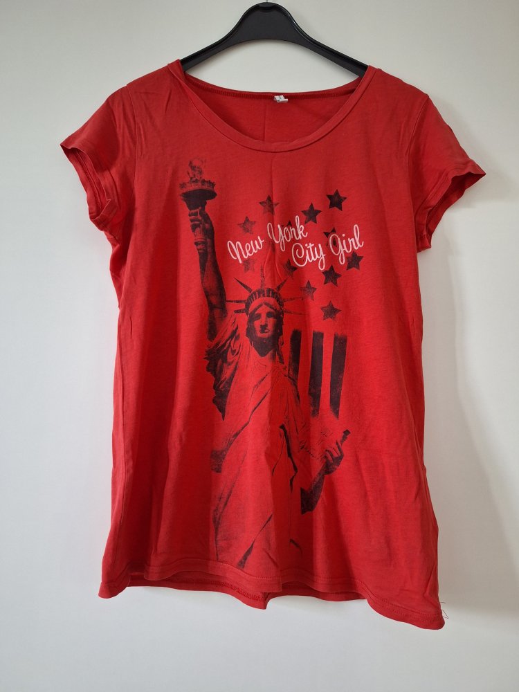 rotes T-Shirt New York City Girl, Gr. M