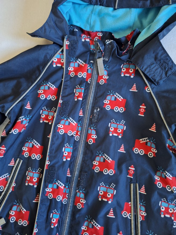 Feuerwehr-Regenjacke mti Kapuze, Gr. 92