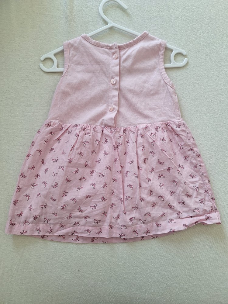 Rosa Kleidchen mit Schmetterlingen/Libellen Gr. 80