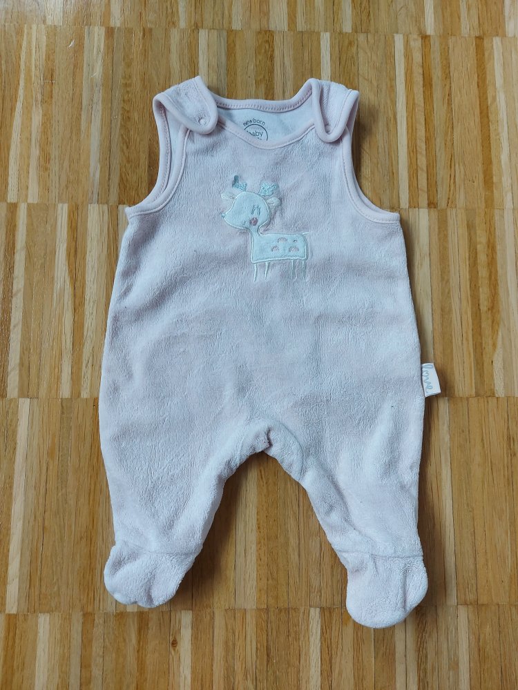pinker Babystrampler mit Rehmotiv, Gr. 56