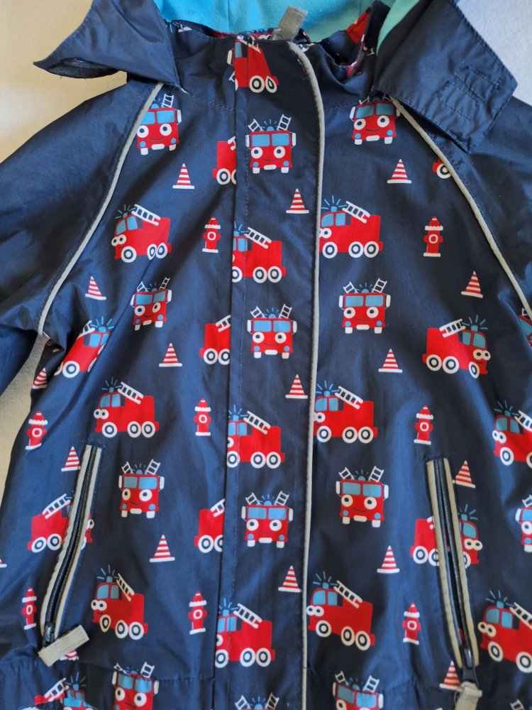 Feuerwehr-Regenjacke mti Kapuze, Gr. 92