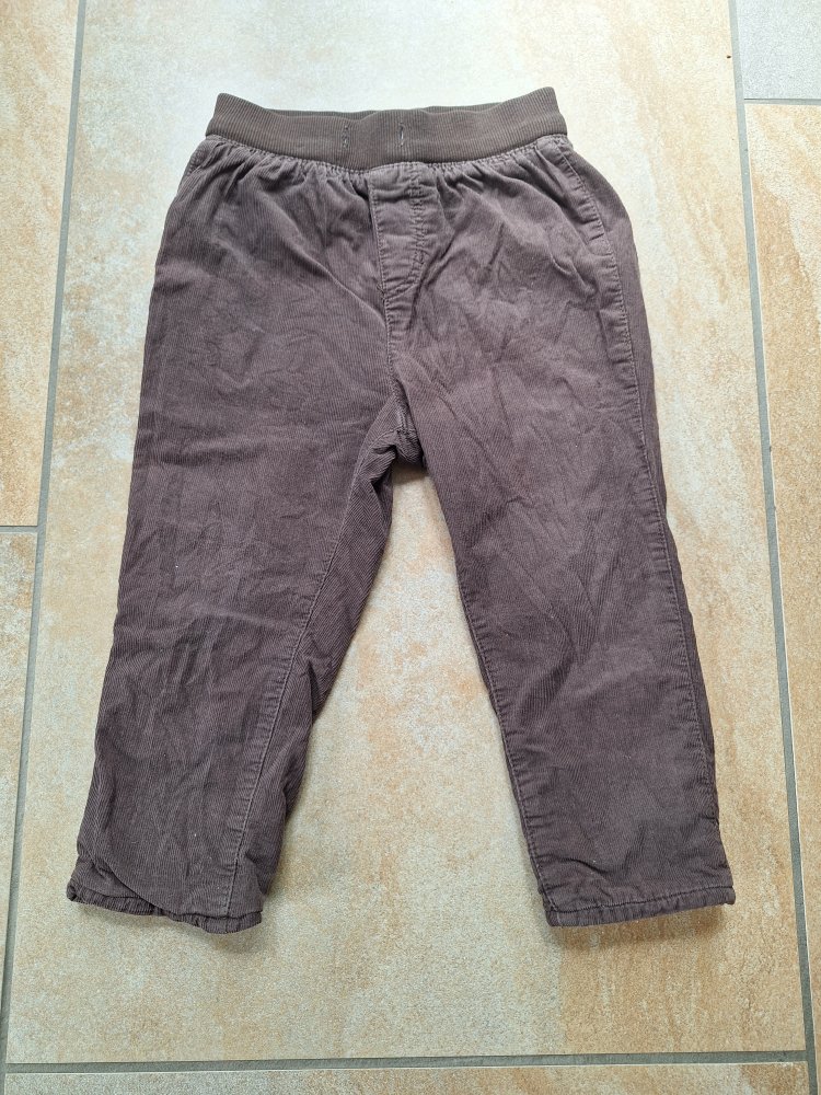 Braune gefütterte Cordhose, Gr. 92