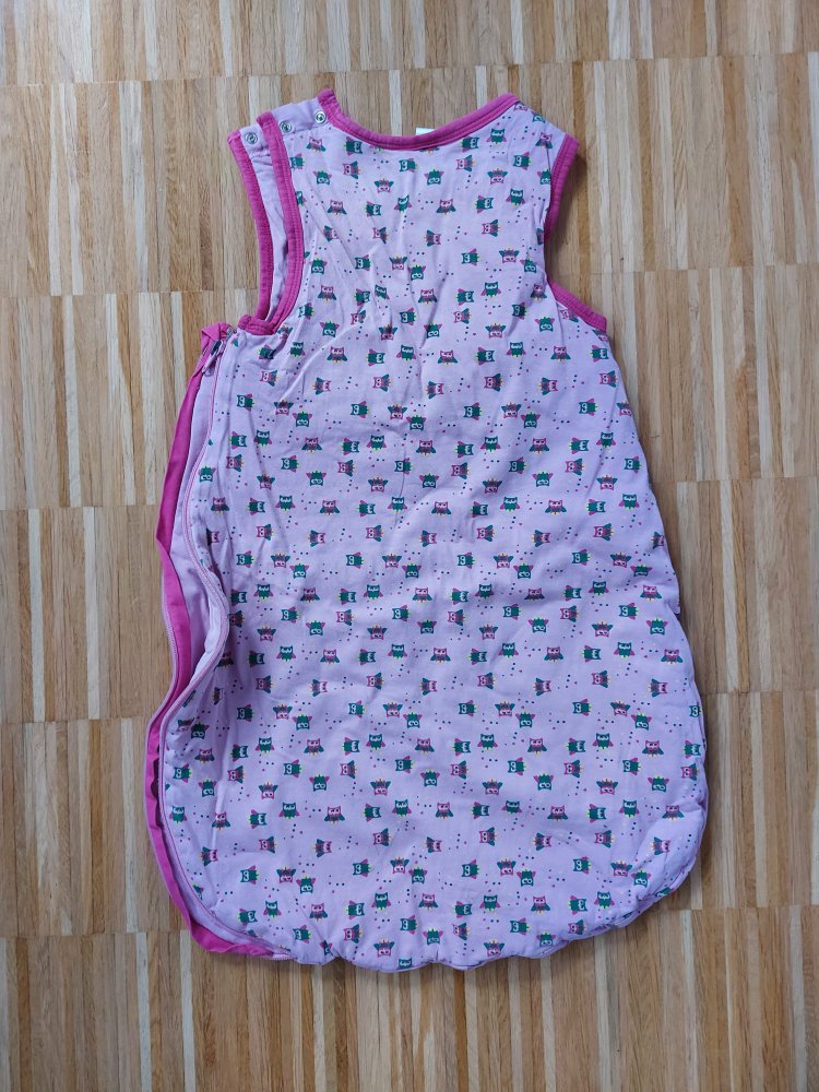 pinker Babyschlafsack mit Eulen 70 cm