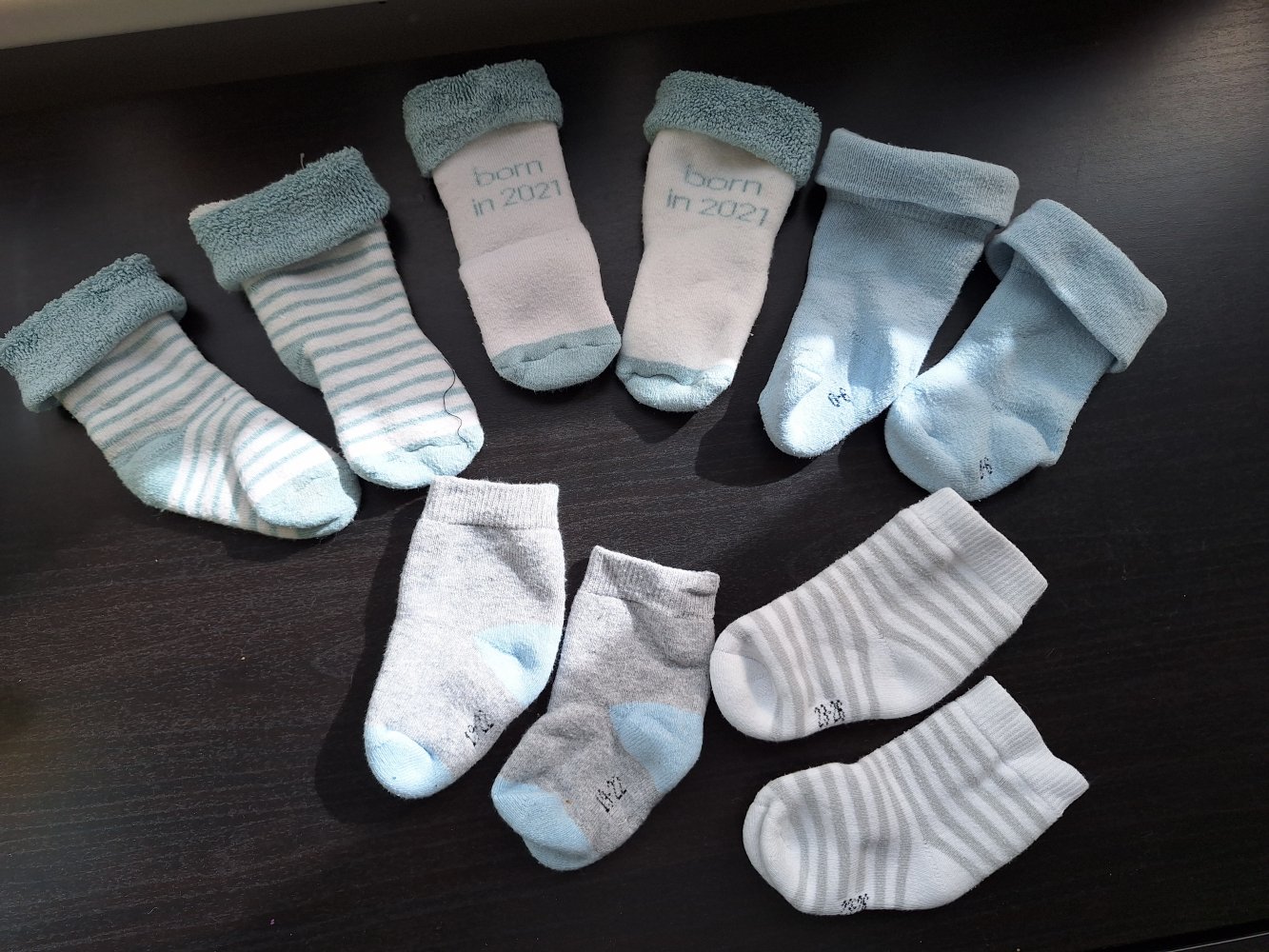 5 Paar dicke Babysocken Wintersocken in weiß/hellblau/grau