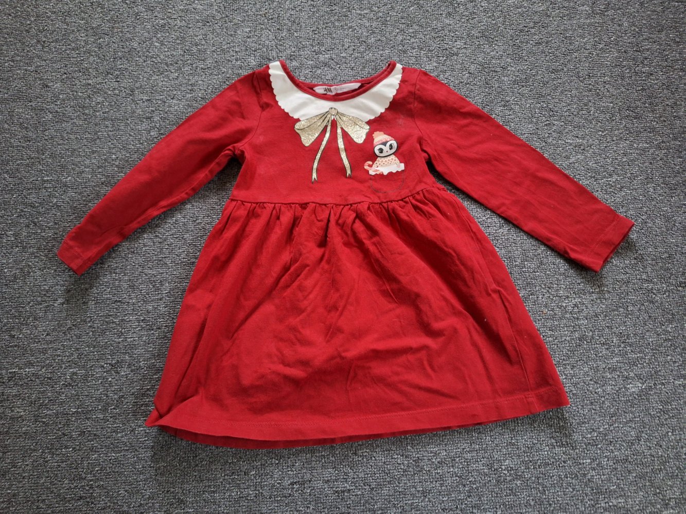 rotes Weihnachtskleidchen Gr. 92