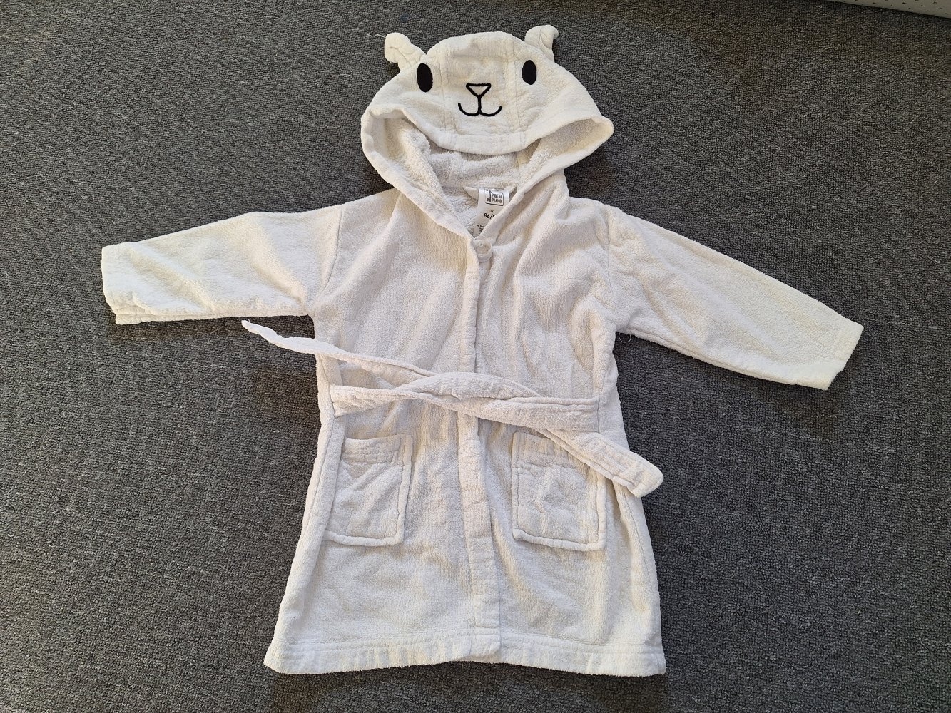 Weißer Bademantel Lämmchen Gr. 86/92