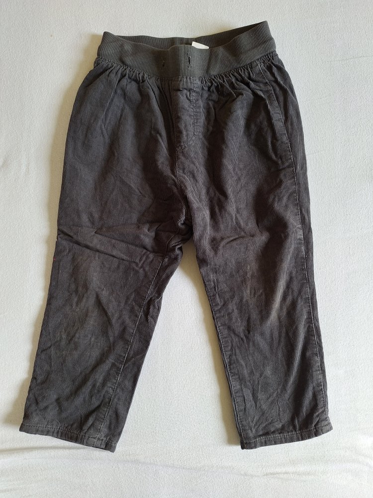 Dunkelgraue gefütterte Cordhose, Gr. 92