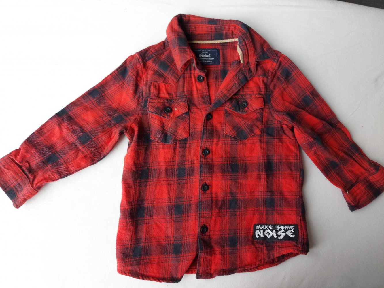 schwarz-rot kariertes Holzfällerhemd, Gr. 92 