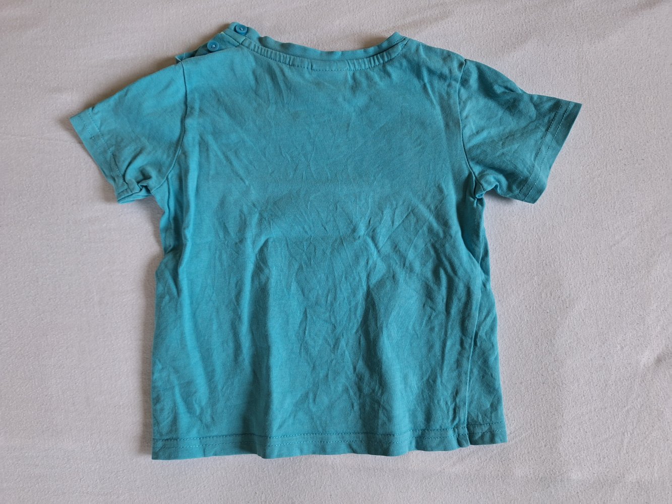 kurzärmliges türkises T-Shirt mit surfendem Bärchen Gr. 86/92