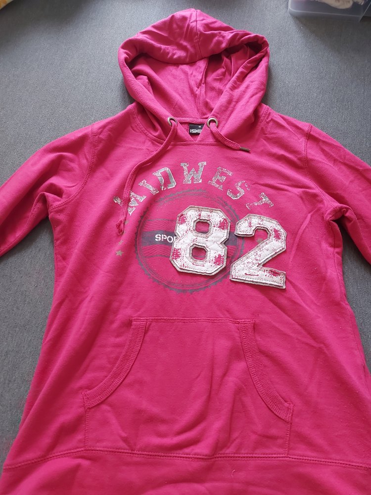 langärmliger pinker Kapuzenpulli, Gr. M 