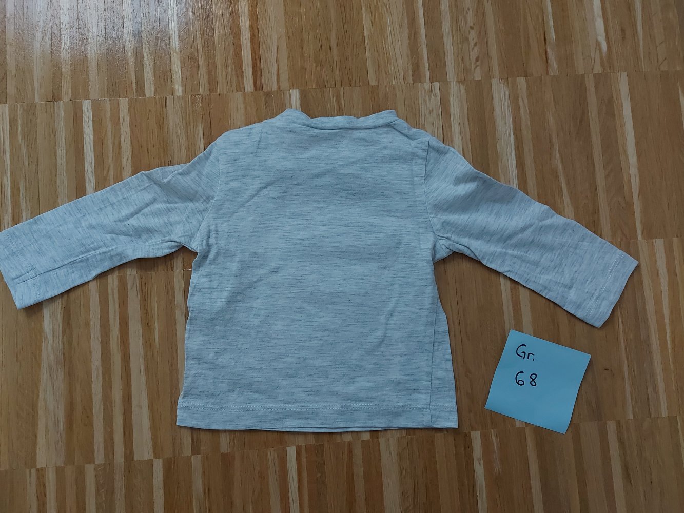 langärmliger grauer Babypullover mit Waschbärmotiv hello handsome Gr. 68