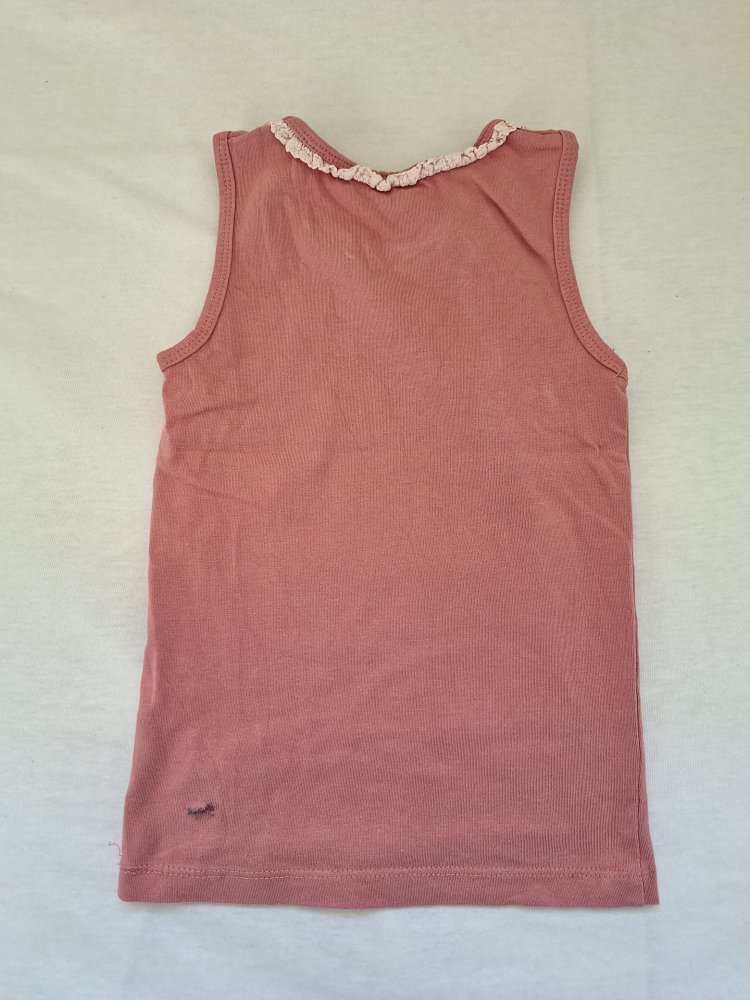 rosarotes Bambi-Unterhemd/Top mit Rüschen Gr. 86/92