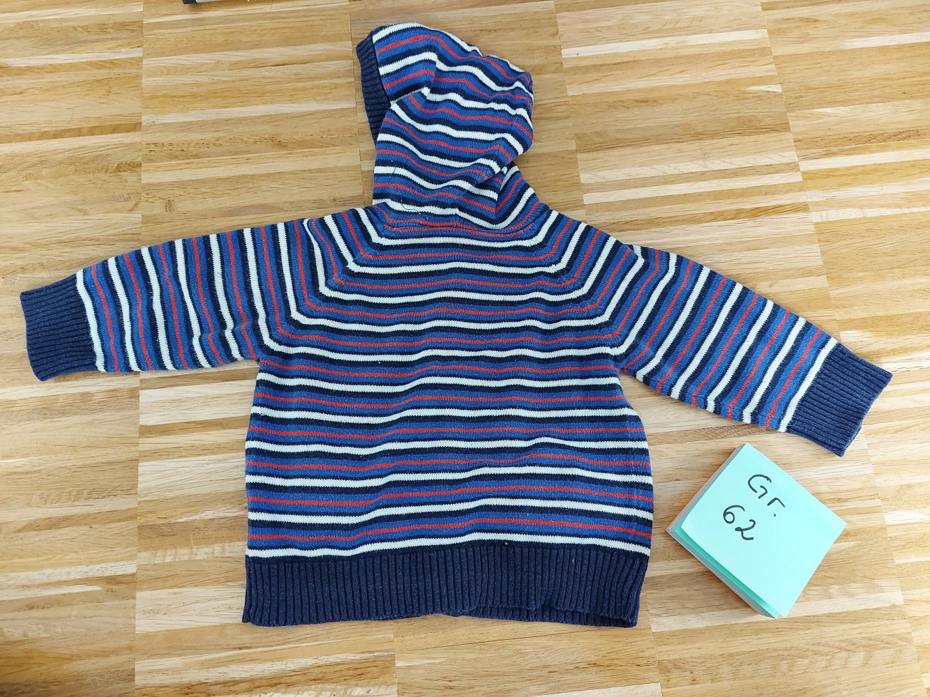 blau gestreifte Babystrickjacke Gr. 62