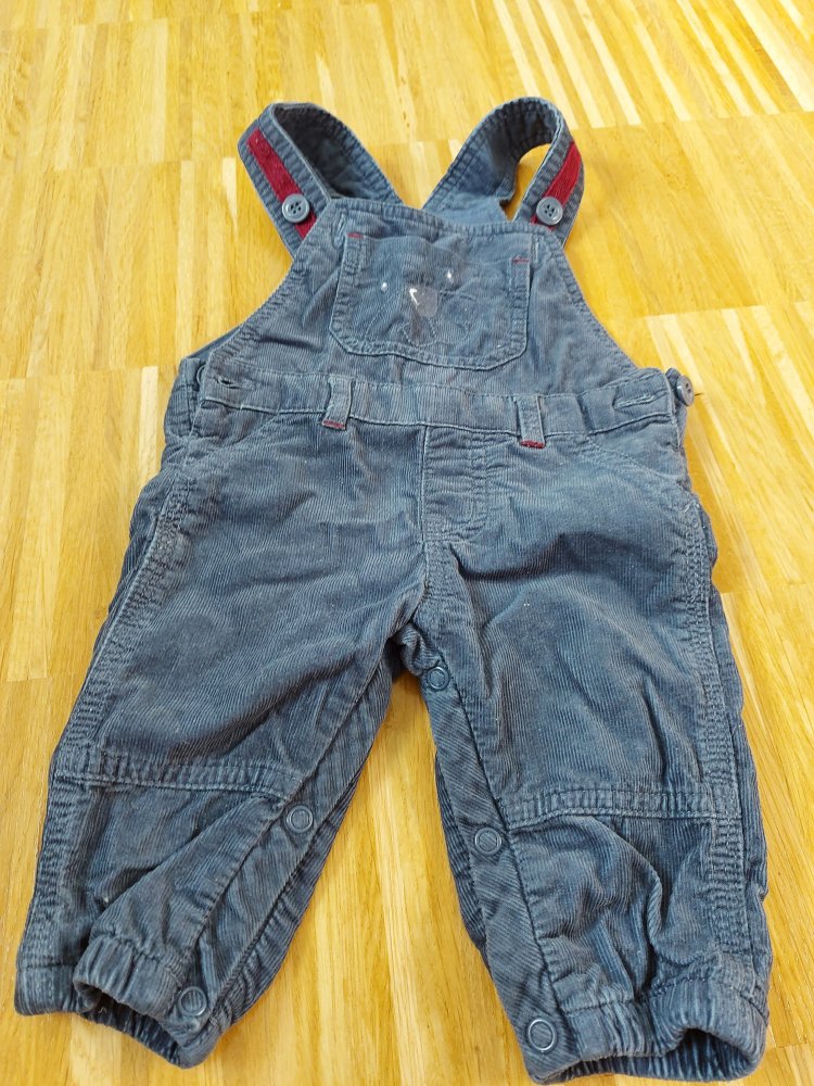dunkelblaue Latzhose mit Bärchen Gr. 62
