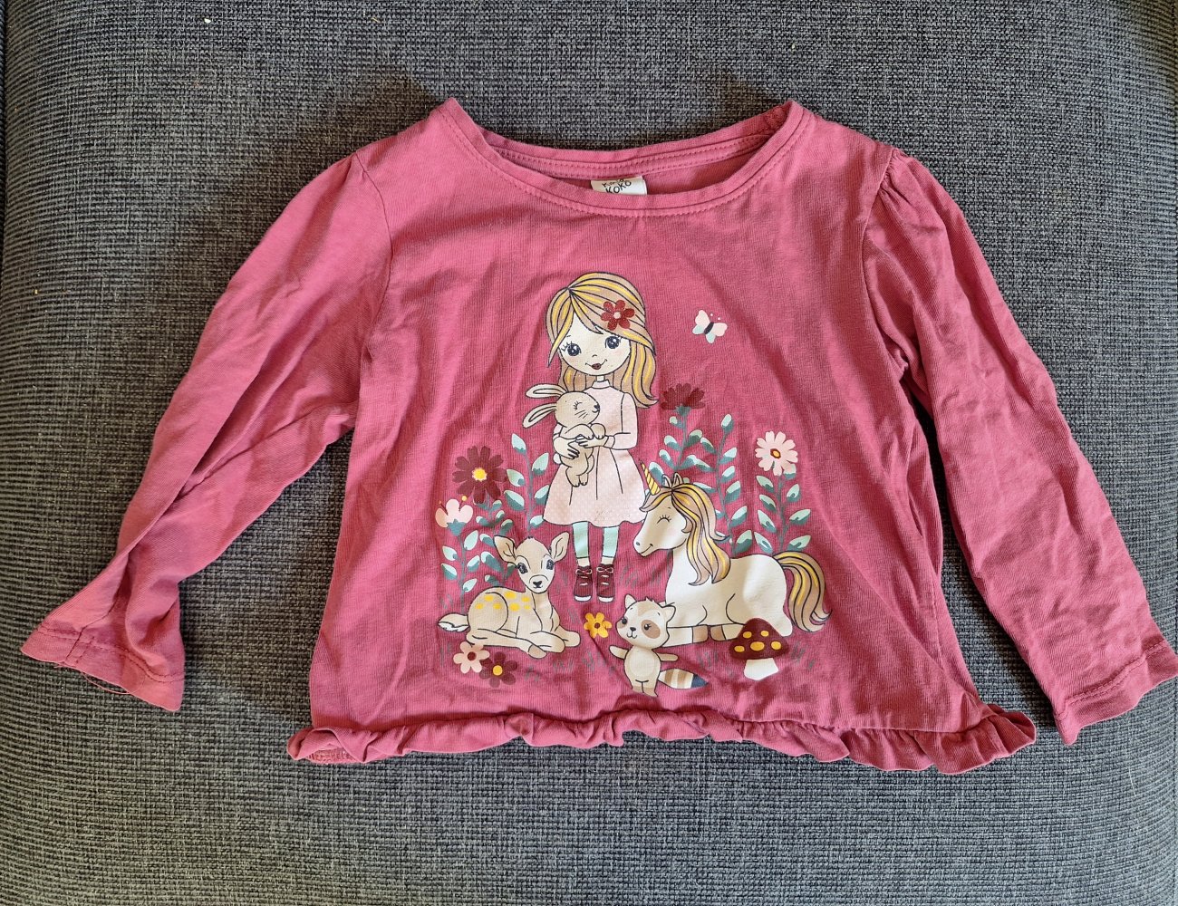 Pinker Pullover mit Einhorn, Reh usw Gr. 92