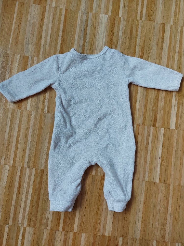 beigebrauner Baby-Schlafanzug mit Eulenmotiv Gr. 62
