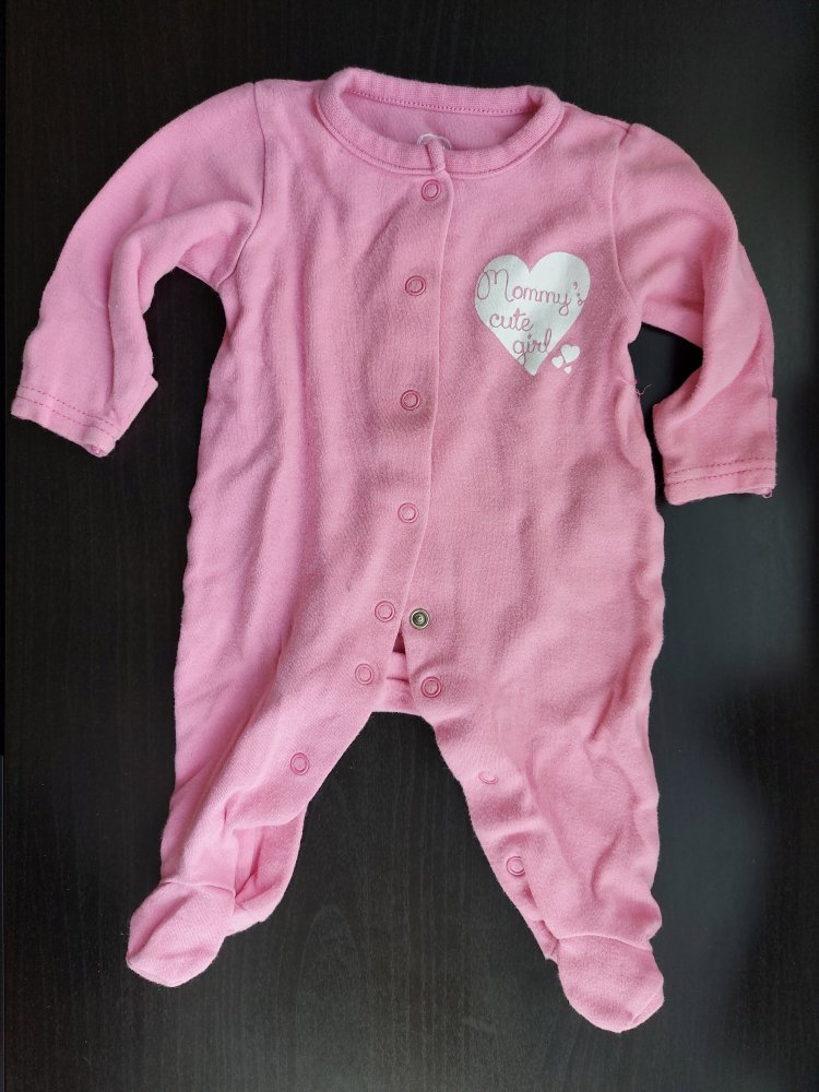 pinker Babyschlafanzug mommy's cute girl, Gr. 56