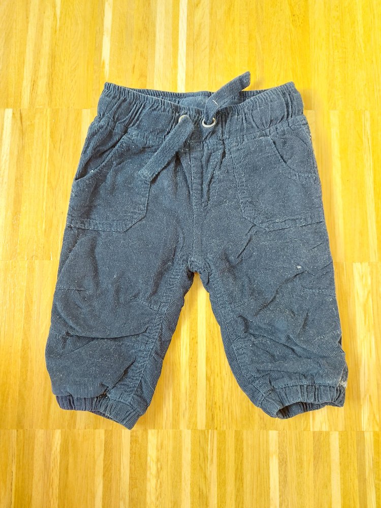 schicke dunkelblaue Hose im Cordlook Gr. 62