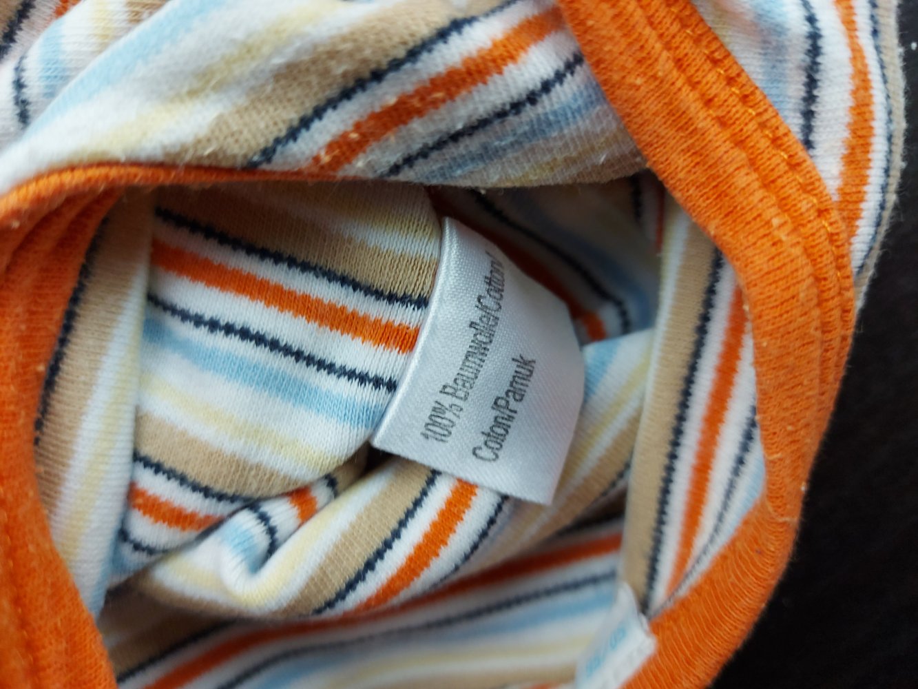 Orange gestreifter Kurzarmbody Gr. 50/56