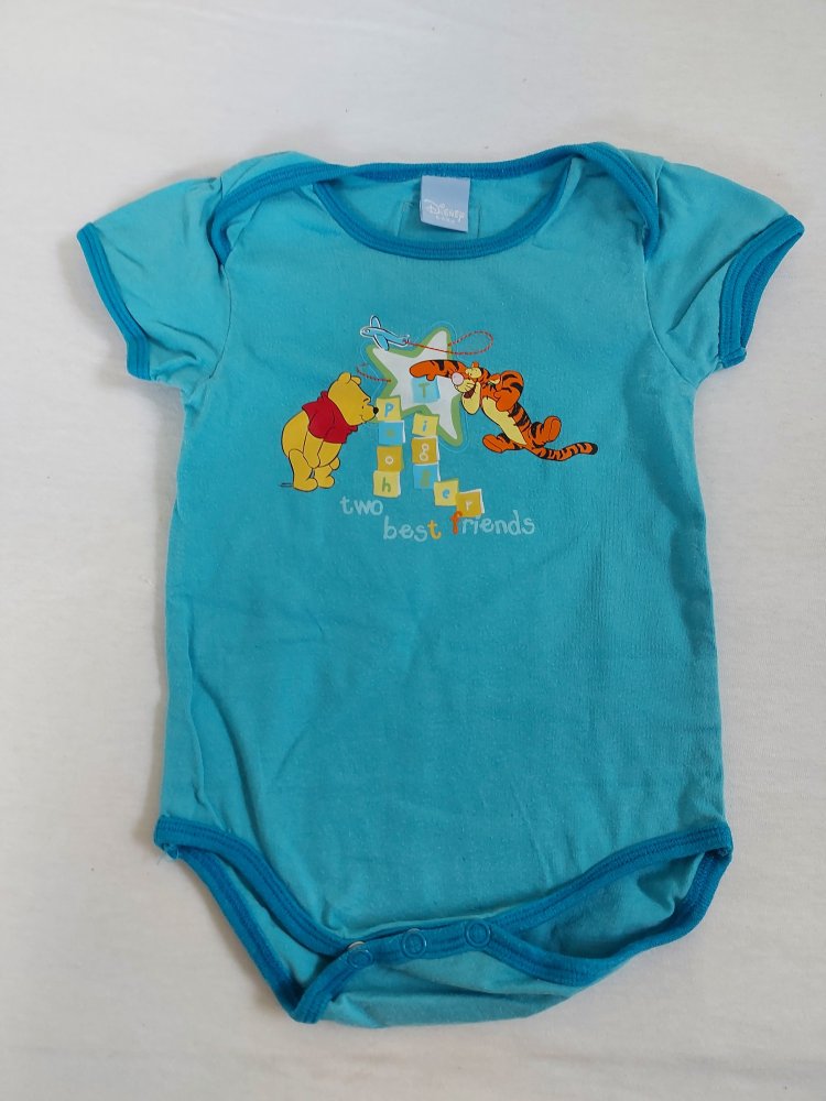 blauer Kurzarmbody mit süßem Winnie-Pooh-Print, Gr. 74/80