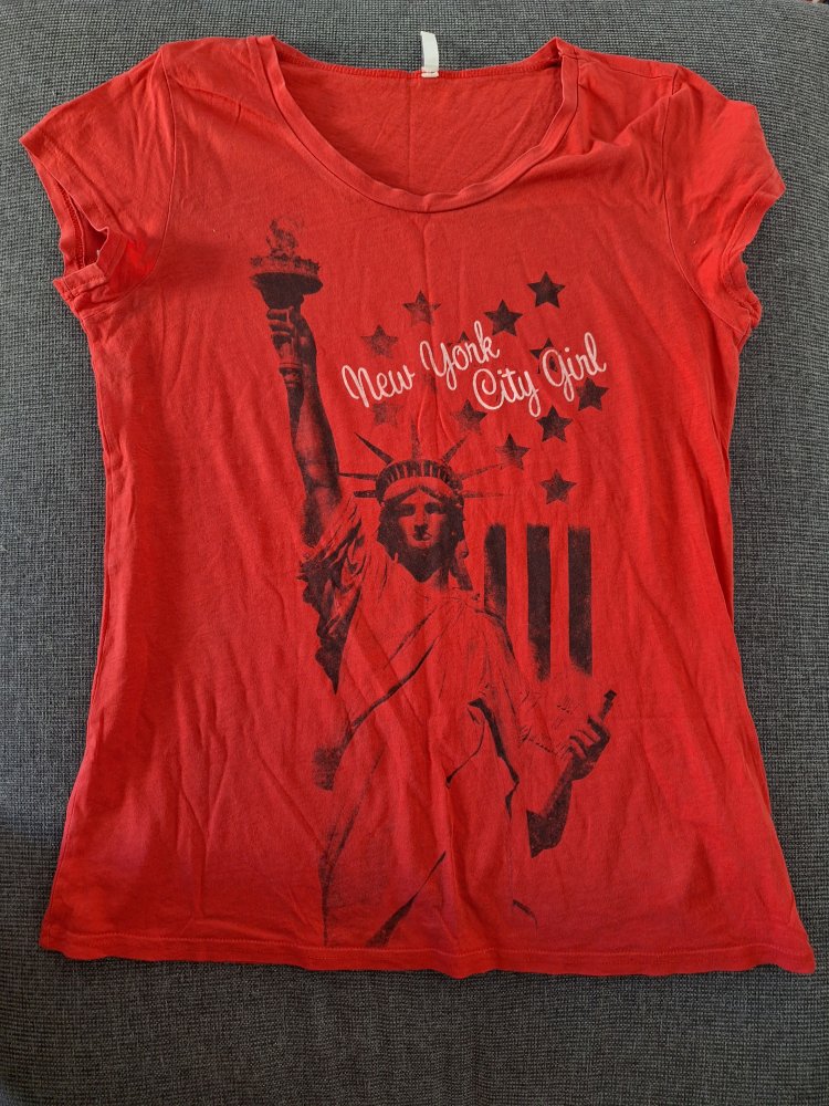 rotes T-Shirt New York City Girl, Gr. M