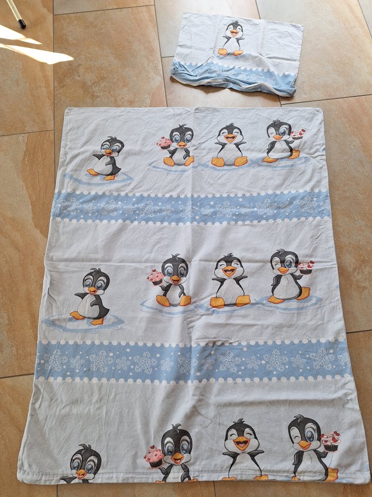 Kinderbettwäsche / Bettbezug für Decke und Kopfkissen Pinguin 