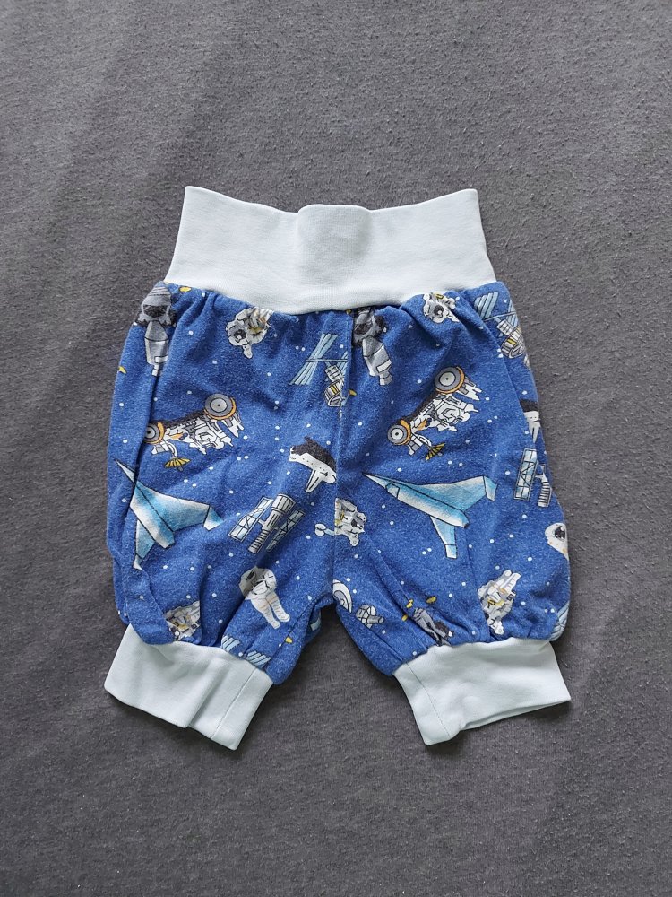 blaue Raumfahrt-Babyhose mit breitem Bund (Fasching/Karneval) Pumphose