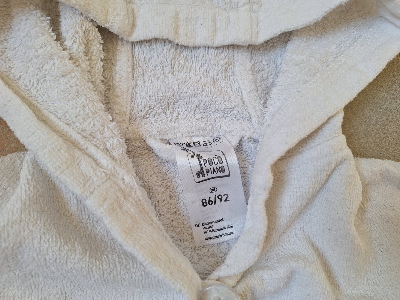 Weißer Bademantel Lämmchen Gr. 86/92