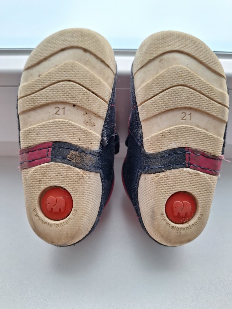 elefanten Lauflernerschuhe Gr. 21 mit Glitzer und Herzen
