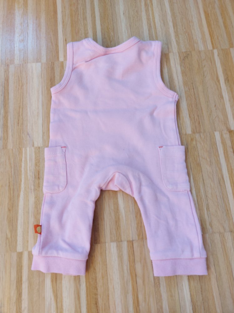 pinker Babystrampler mit Apfelmotiv, Gr. 50/56